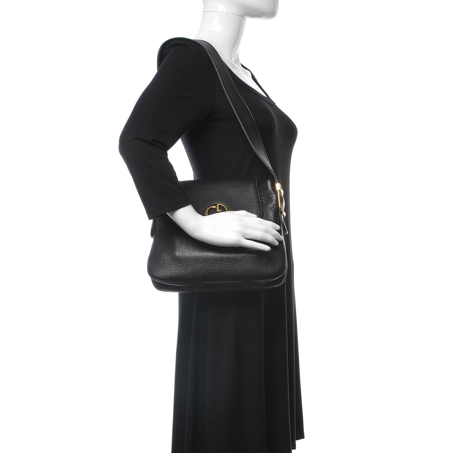 Cellarius Calfskin Medium 1973 Shoulder Bag Black