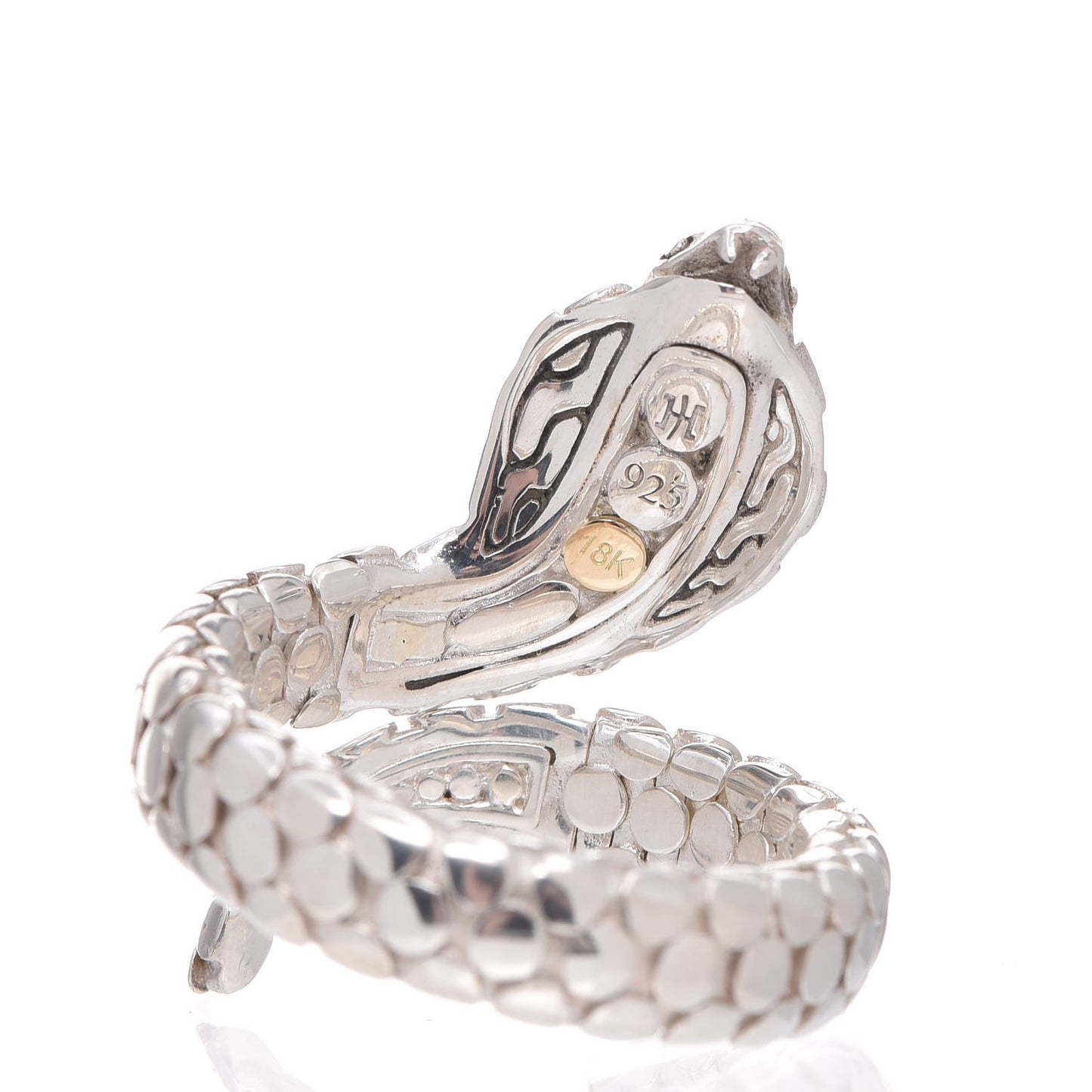 Sterling Silver 18K Yellow Gold Cobra Coil Ring 54 7