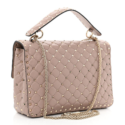 Valentino Garavani Nappa Large Rockstud Spike Shoulder Bag Poudre 3 of 11