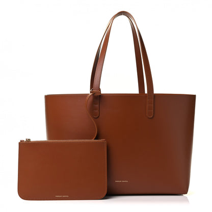 Mansur Gavriel Calfskin Small Shopping Tote Saddle 1 of 4