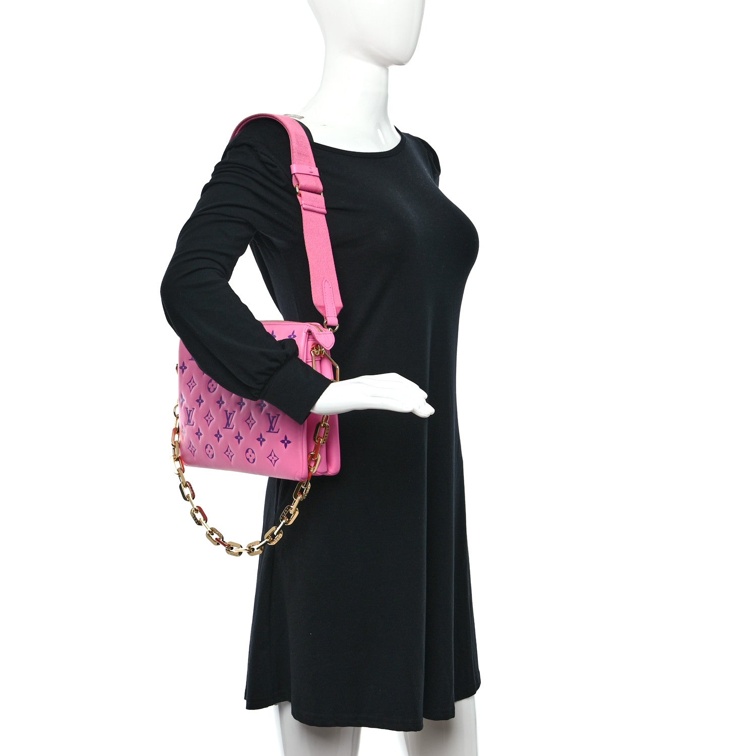 Louis Vuitton Lambskin Embossed Monogram Vuittamins Coussin PM Rose Violet 3 of 8