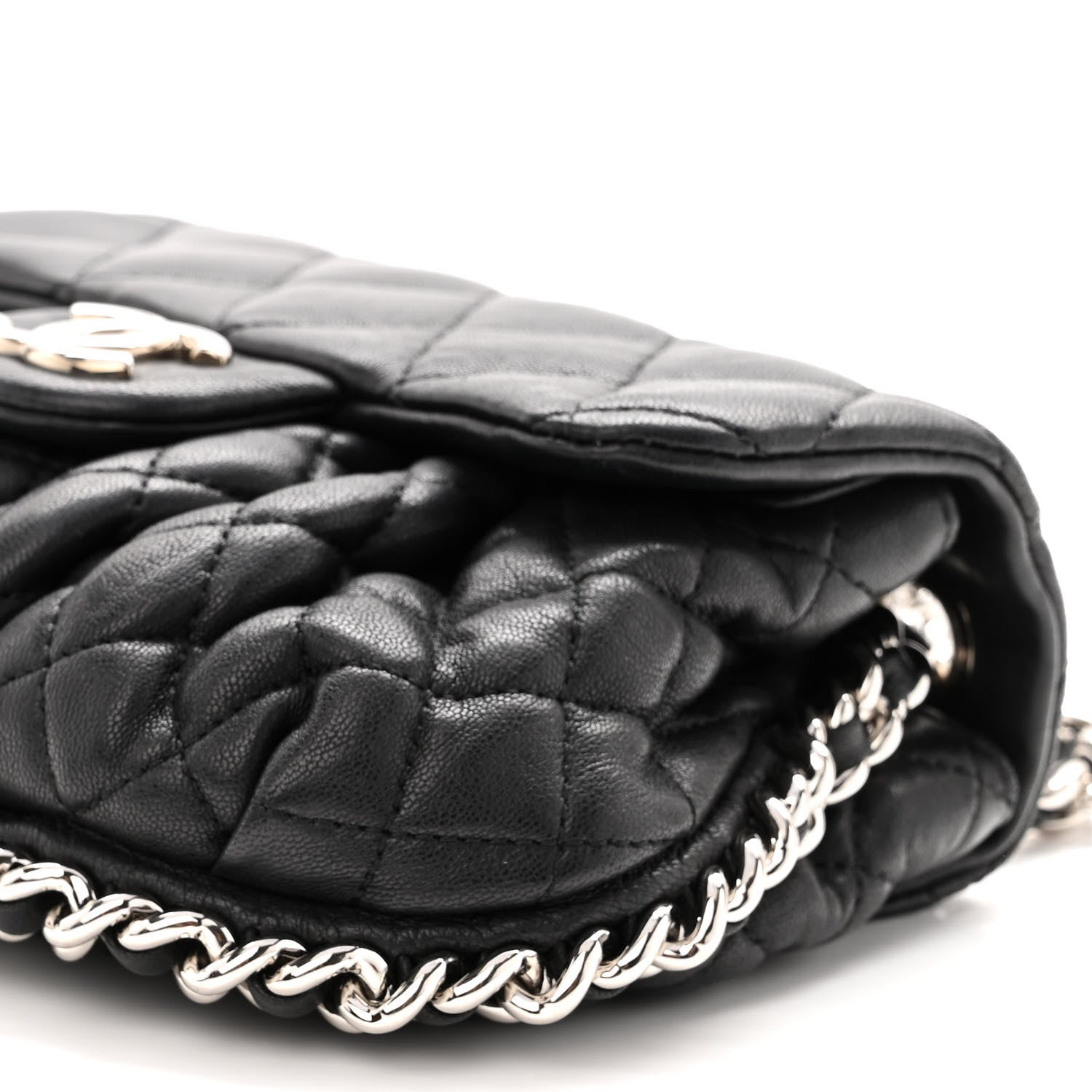 Chanel Washed Lambskin Quilted Mini Chain Around Flap Black 10 of 10