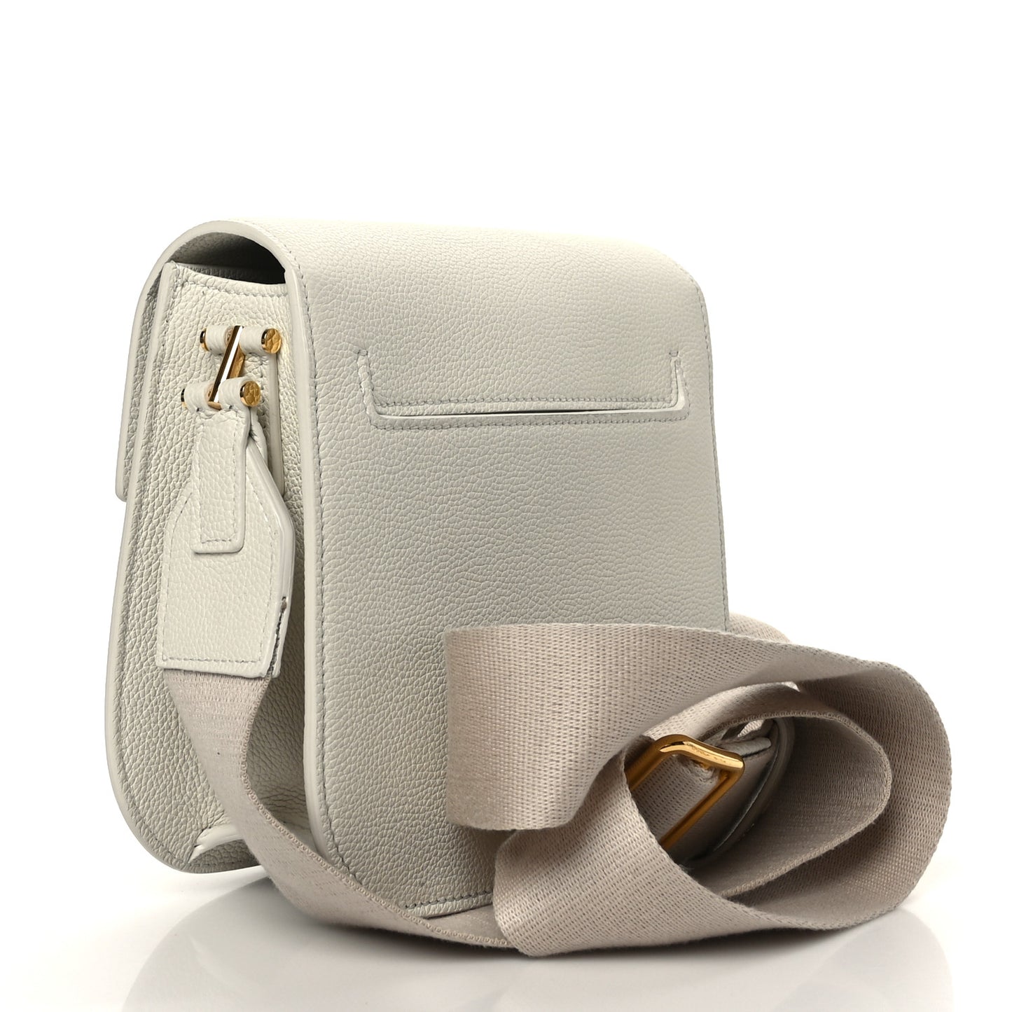 Calfskin Mini T Clasp Tara Crossbody Bag White