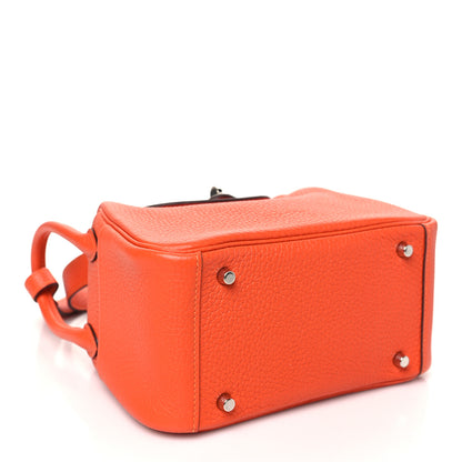 Hermes Taurillon Clemence Mini Lindy 20 Feu 4 of 10