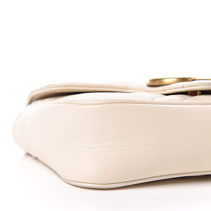 Gucci Calfskin Matelasse Super Mini GG Marmont Shoulder Bag White 8 of 11