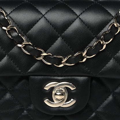 Chanel Lambskin Quilted Mini Rectangular Flap Black 8 of 11