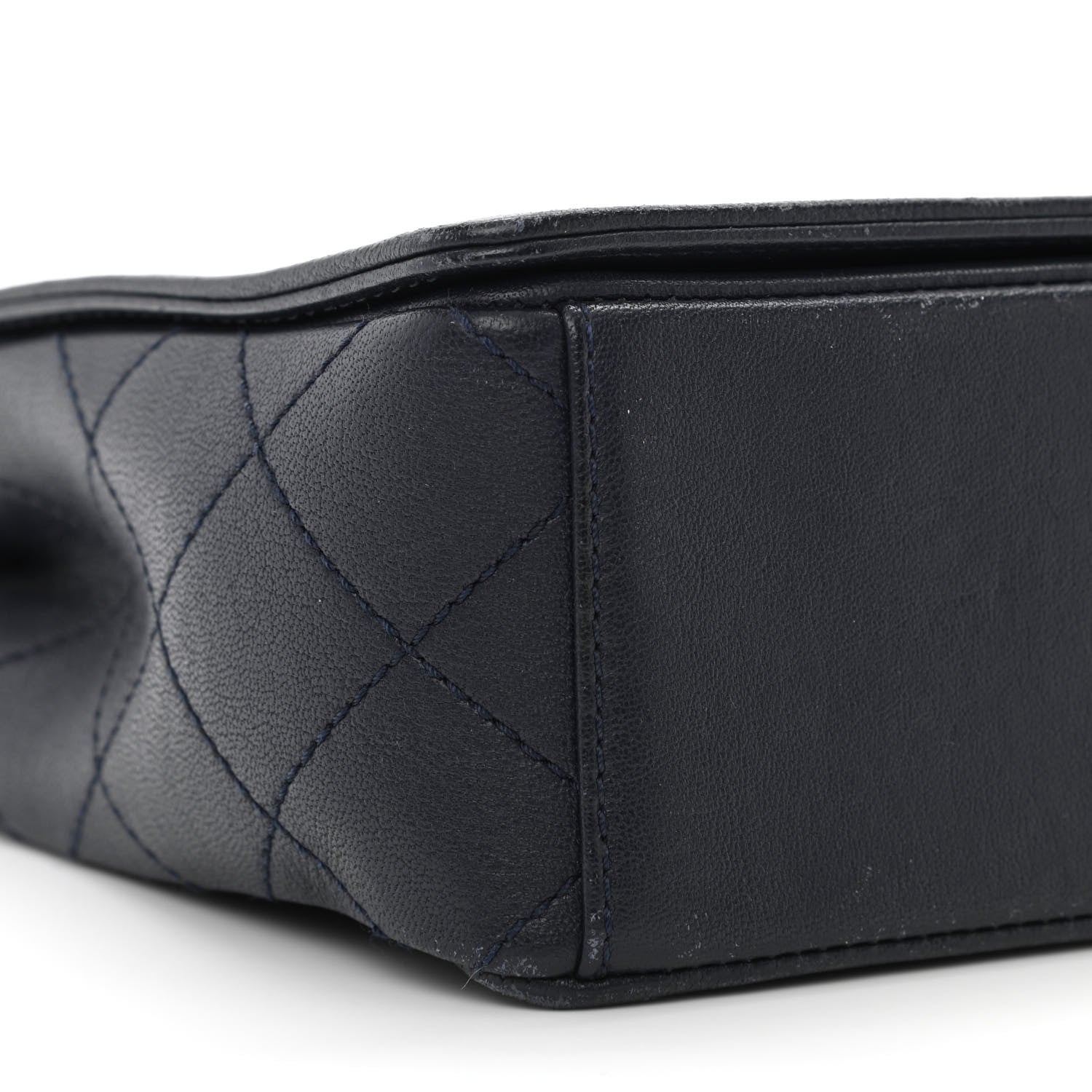 Chanel Sheepskin Quilted Vintage Mademoiselle Flap Navy 10 of 13