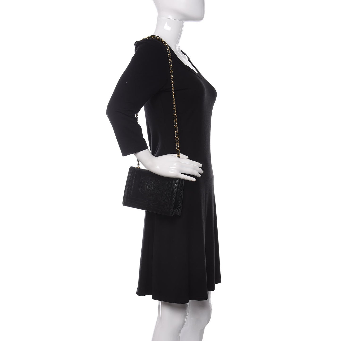 Lizard CC Mini Flap Bag Black