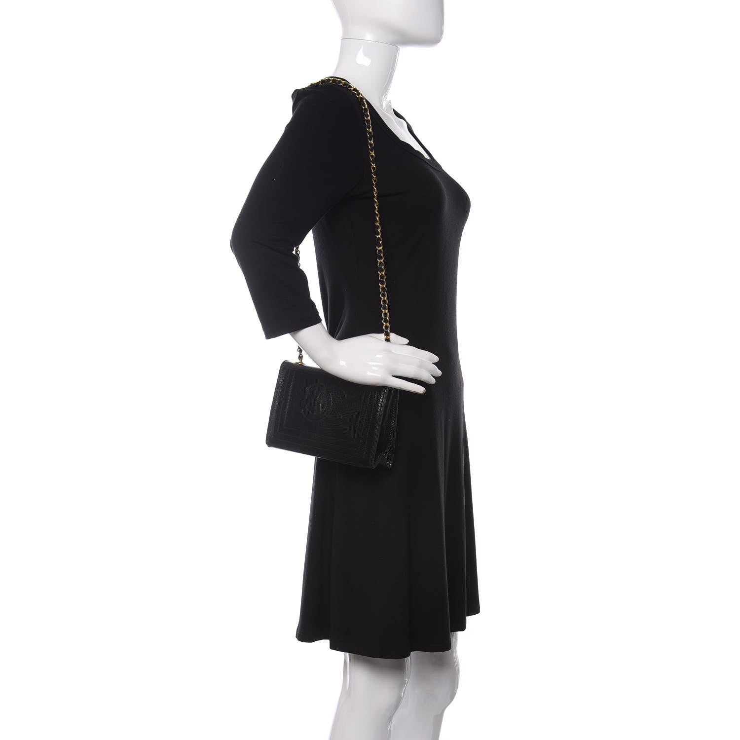 Chanel Lizard CC Mini Flap Bag Black 2 of 9
