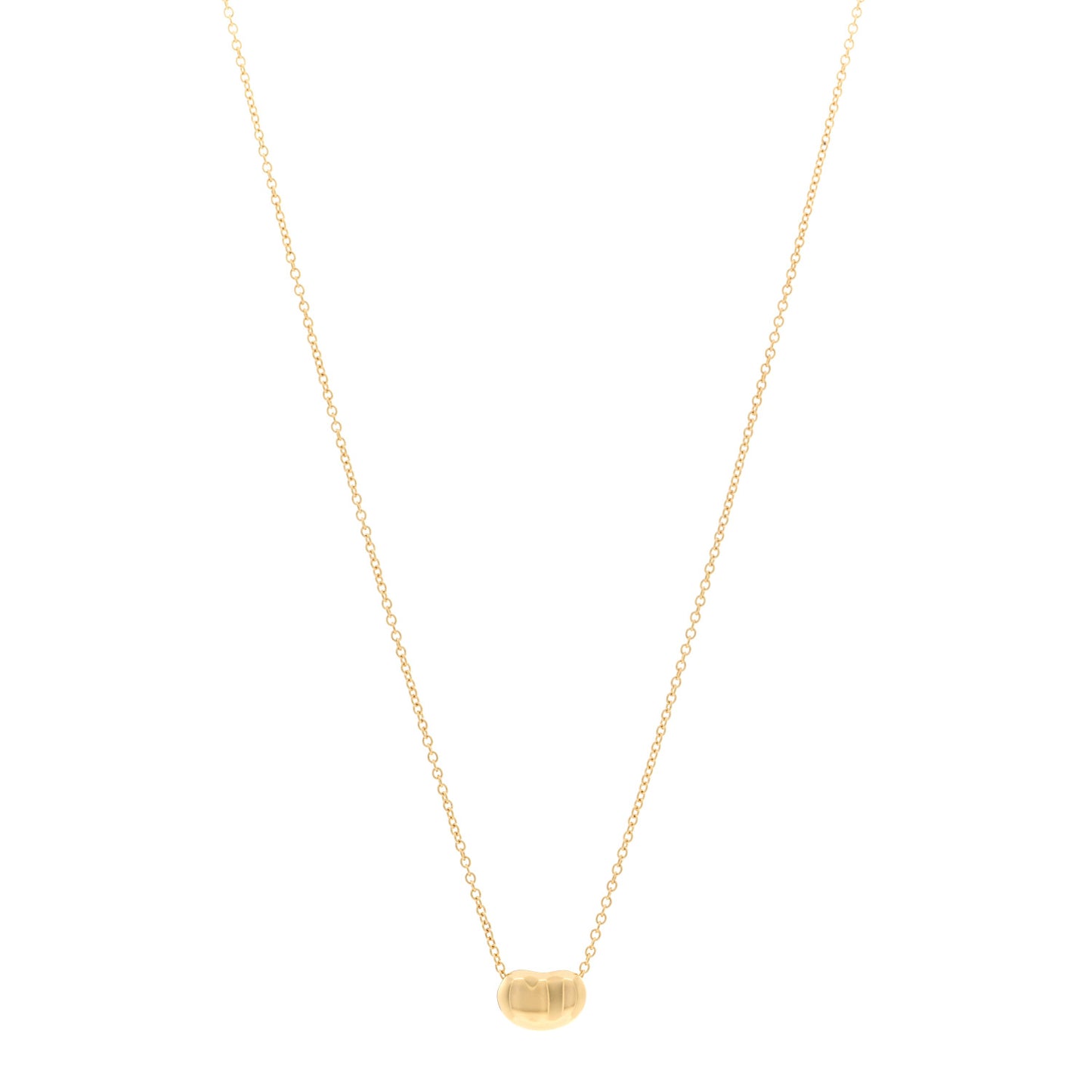 18K Yellow Gold 9mm Elsa Peretti Bean Pendant Necklace