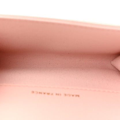 Chanel Caviar Quilted Flap Card Holder Wallet Light Pink 5 of 9