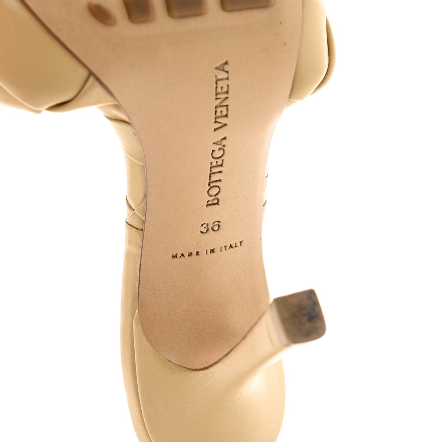 Nappa Maxi Intrecciato Lido Mule Sandals Cane Sugar 36