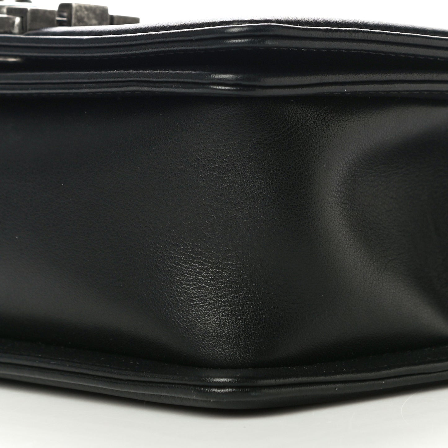 Calfskin Quilted Small Boy Flap Black