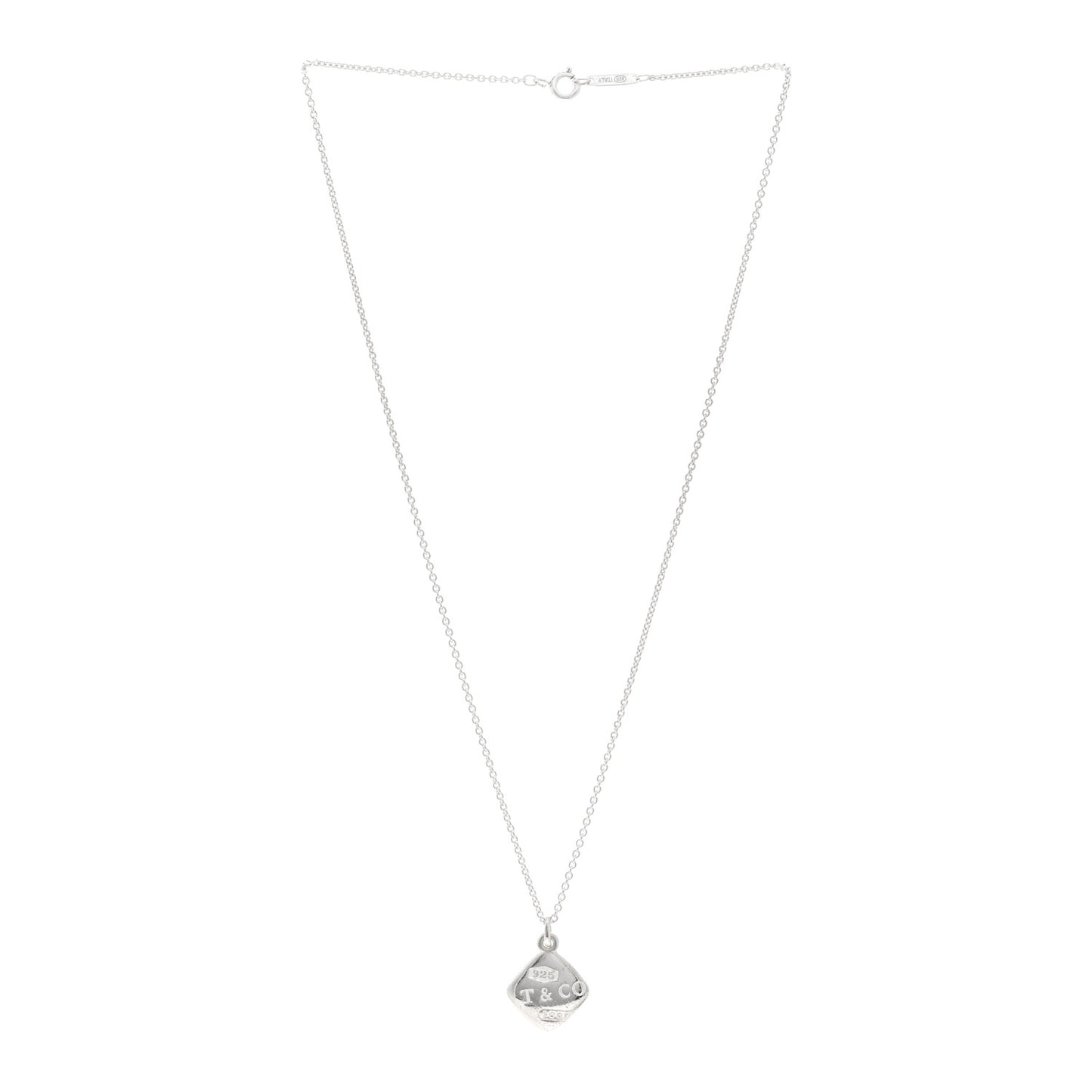 Sterling Silver 1837 Square Pendant Necklace