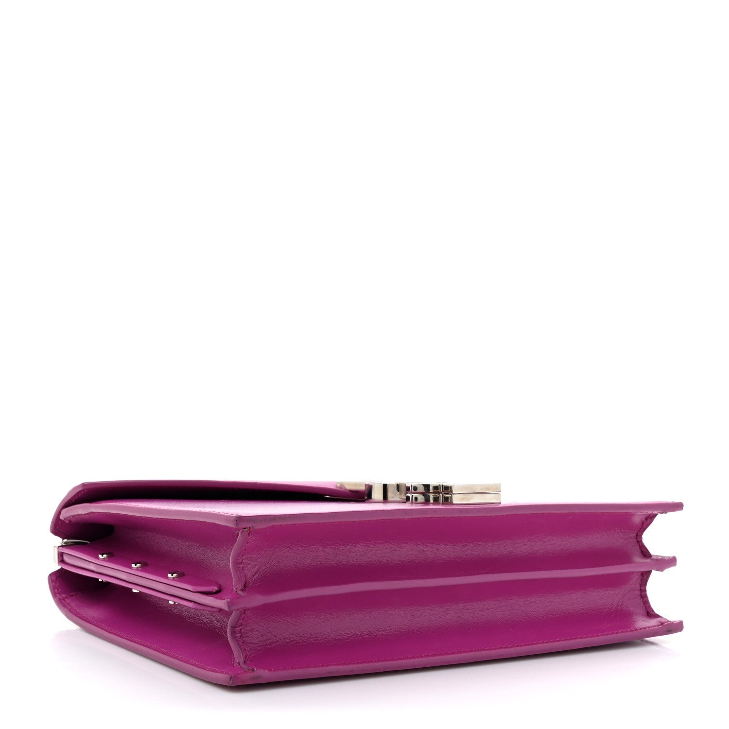 Saint Laurent Smooth Calfskin Monogram Cassandra Clasp Bag Electric Fuchsia 4 of 16