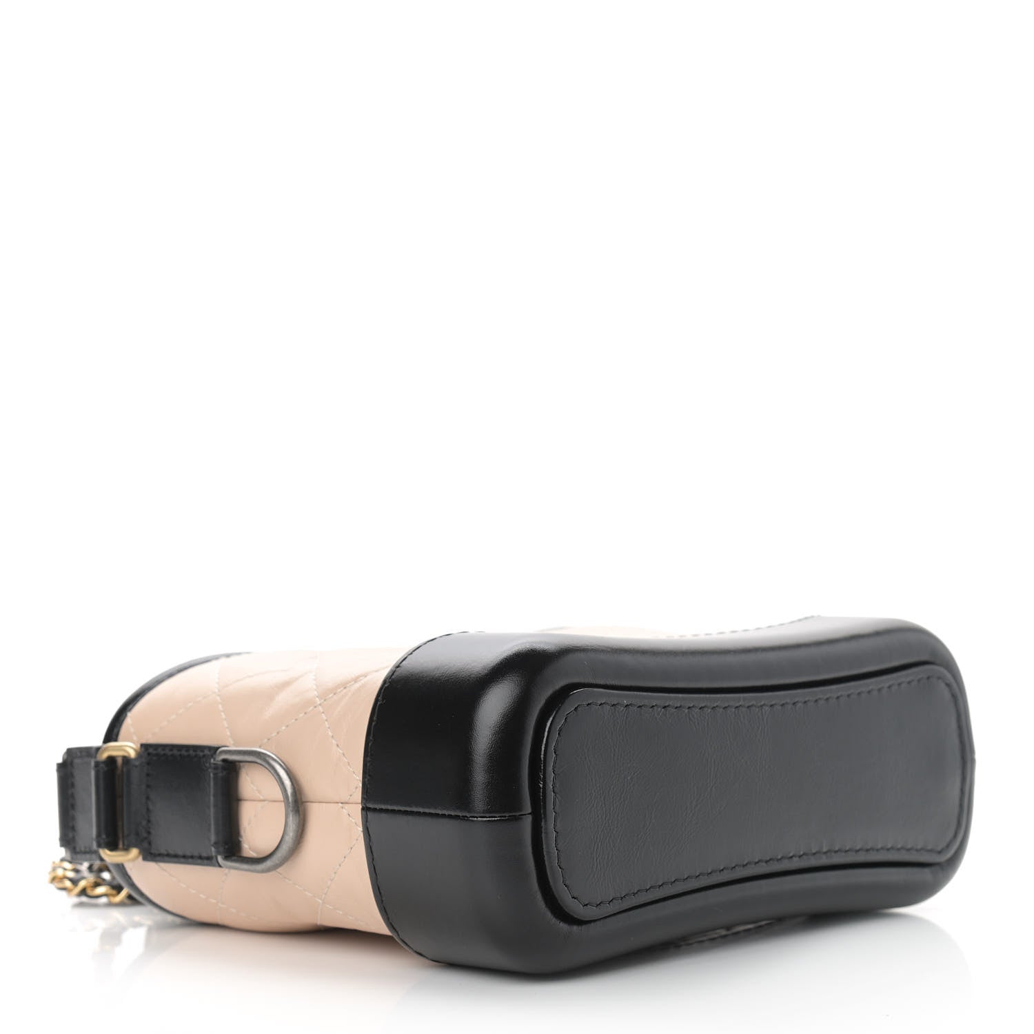 Chanel Aged Calfskin Quilted Small Gabrielle Hobo Beige Black 4 of 9