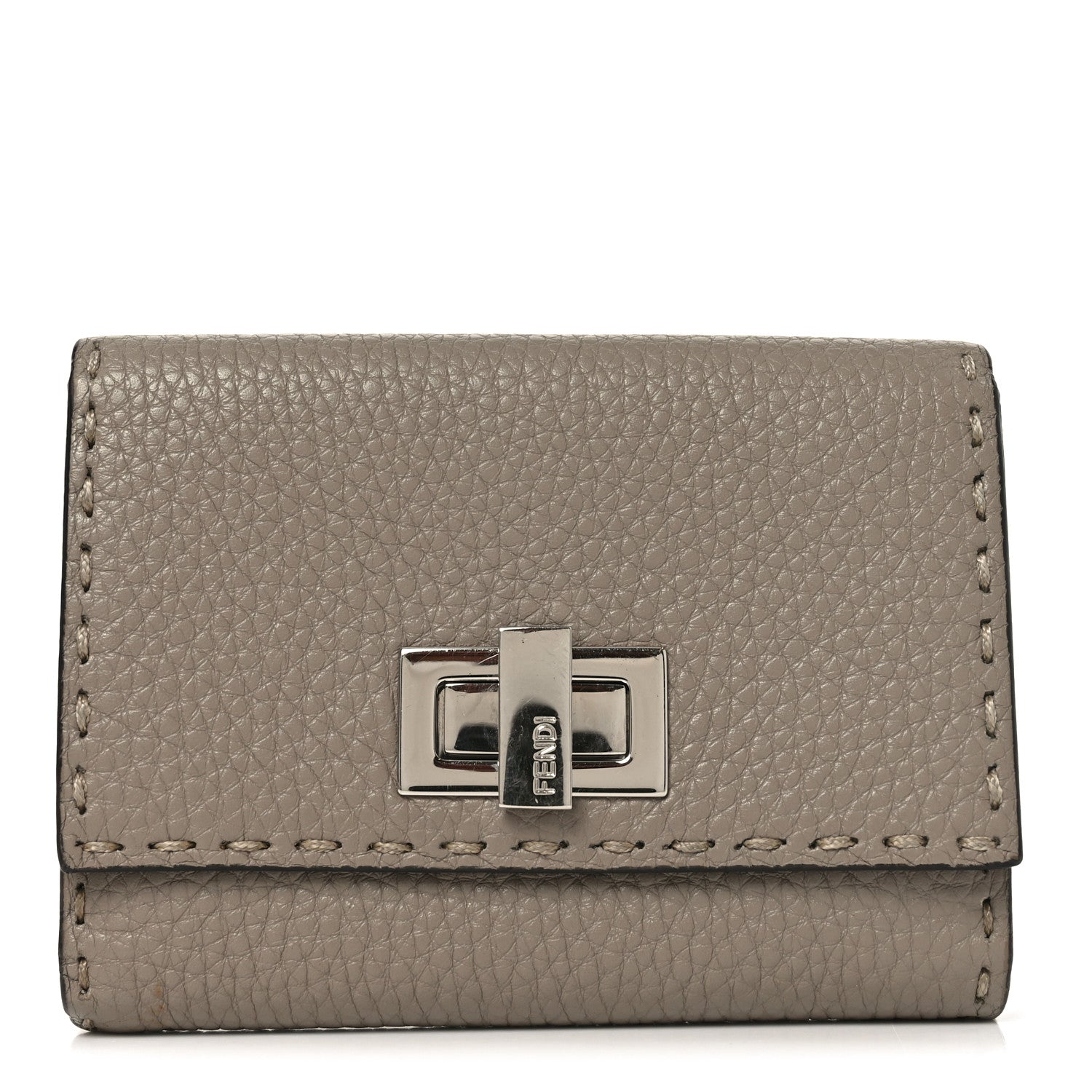 Fendi Cuoio Romano Selleria Medium Peekaboo Wallet Corda 1 of 7