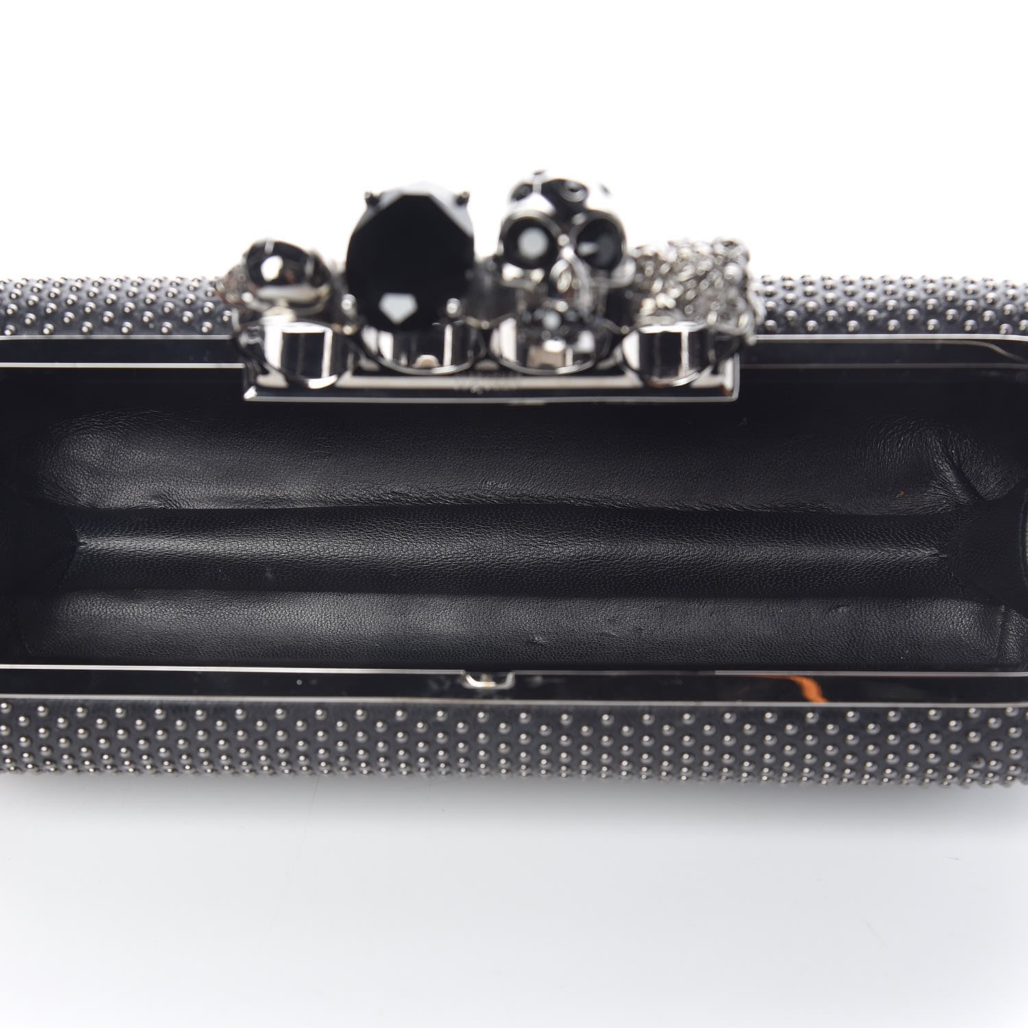 Alexander McQueen Nappa Studded Skull Knuckle Box Clutch Black 5 of 10