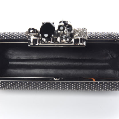 Alexander McQueen Nappa Studded Skull Knuckle Box Clutch Black 5 of 10
