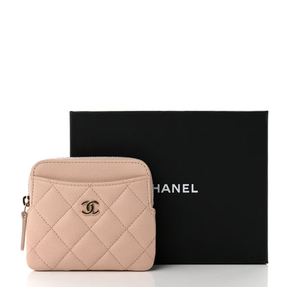 Chanel Caviar Quilted Zip Card Holder Wallet Light Beige 8 of 8