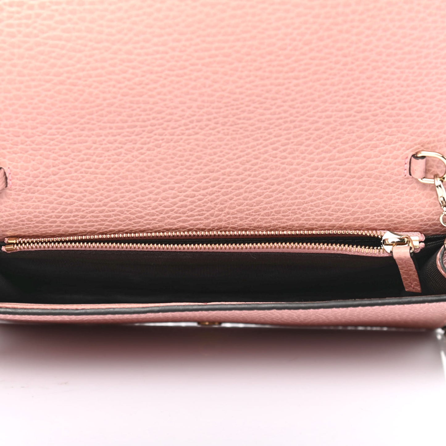 Dollar Calfskin Medium Betty Chain Wallet Soft Pink