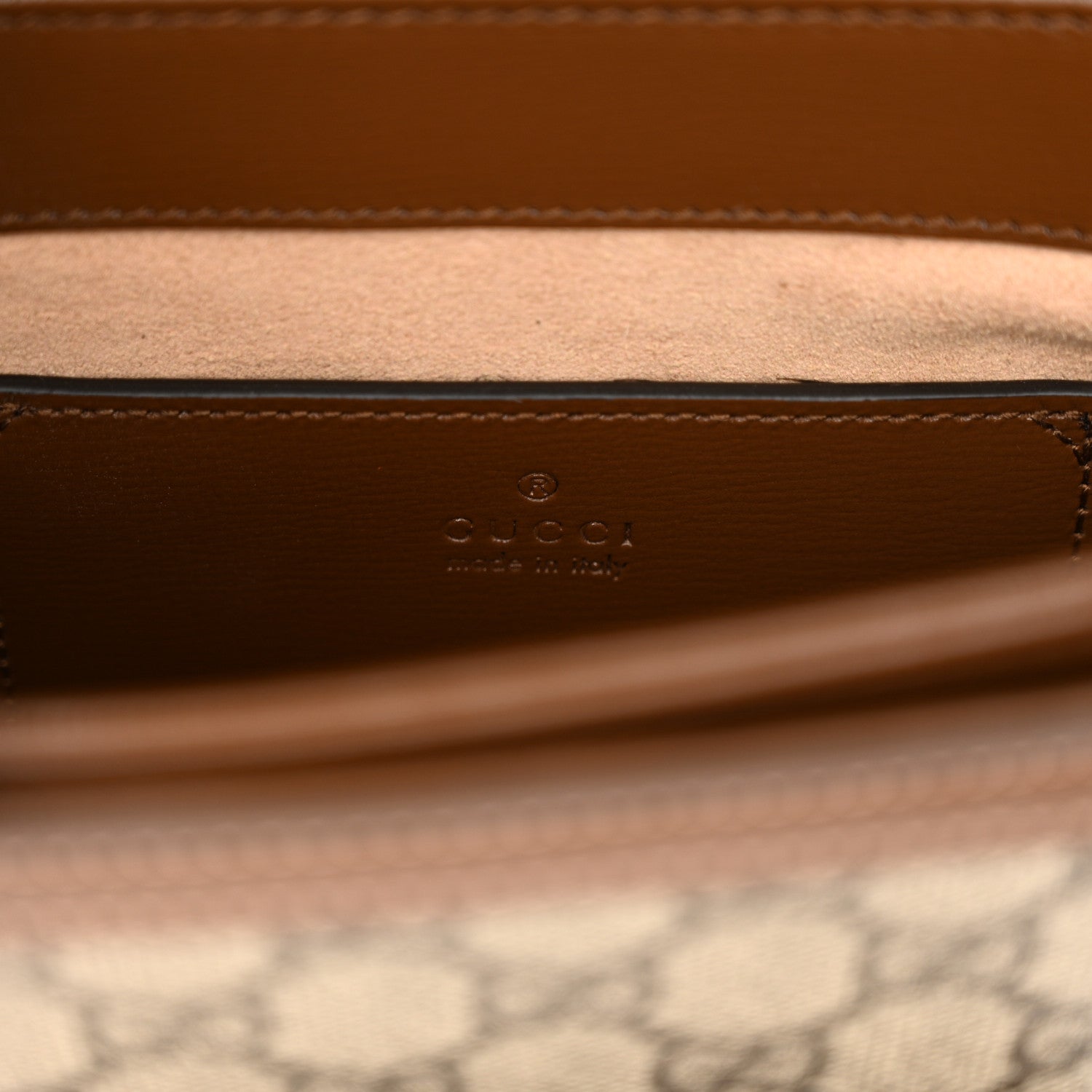 Gucci GG Supreme Monogram Mini Horsebit 1955 Rounded Shoulder Bag Beige Brown Sugar 6 of 9