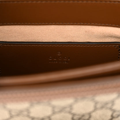 Gucci GG Supreme Monogram Mini Horsebit 1955 Rounded Shoulder Bag Beige Brown Sugar 6 of 9