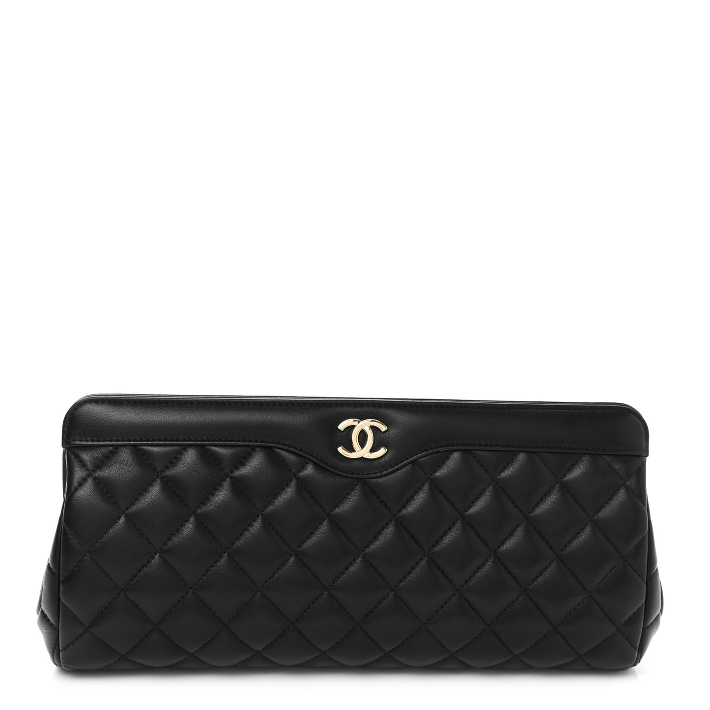 Calfskin Quilted Clutch Black