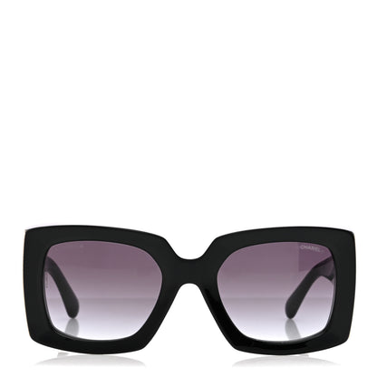 Chanel Acetate Rectangle Sunglasses 5435-A Black 2 of 8