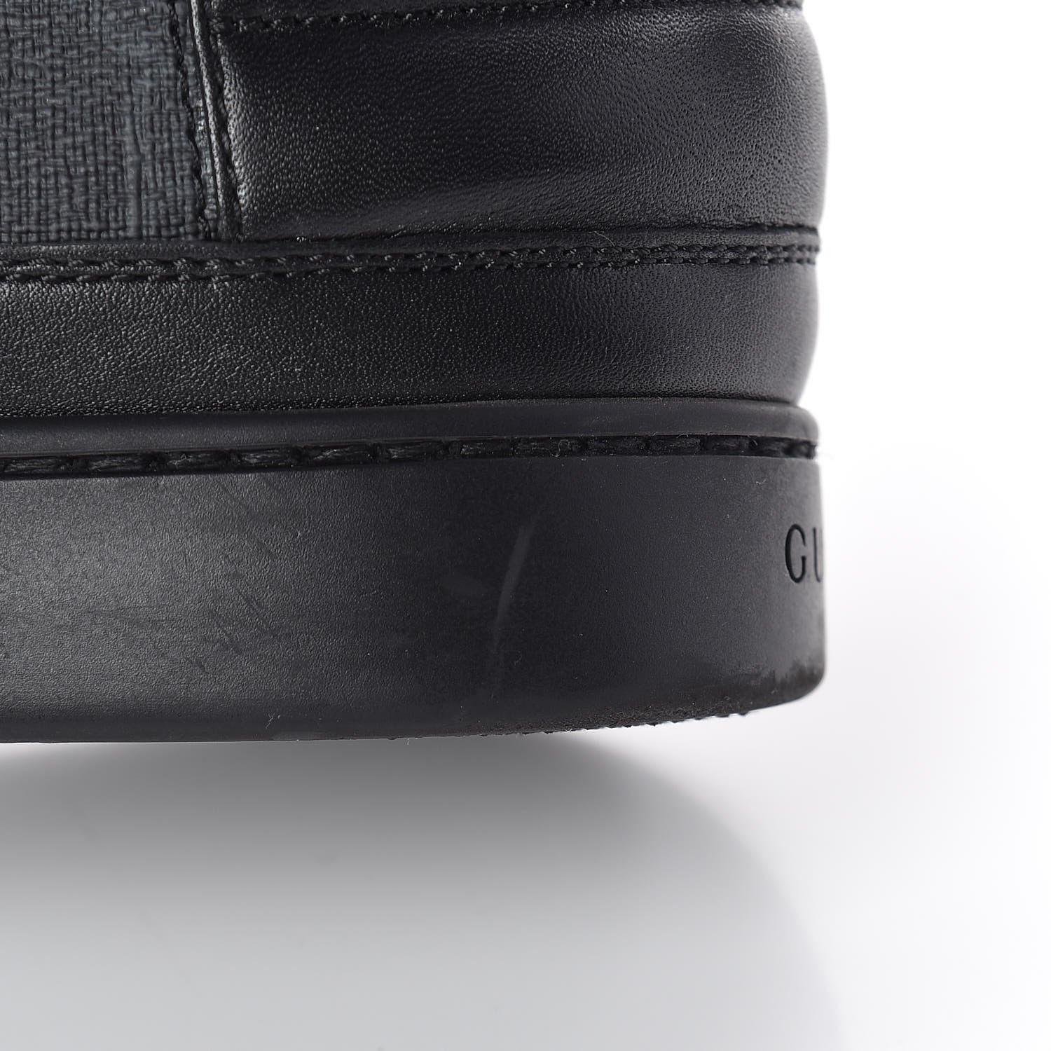 Gucci GG Supreme Monogram Calfskin Mens Hightop Sneakers 9.5 Black 10 of 13