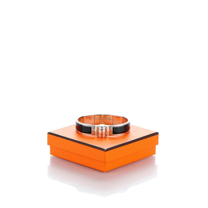 Hermes Enamel Charniere Uni Narrow Hinged Bracelet S Black 5 of 5