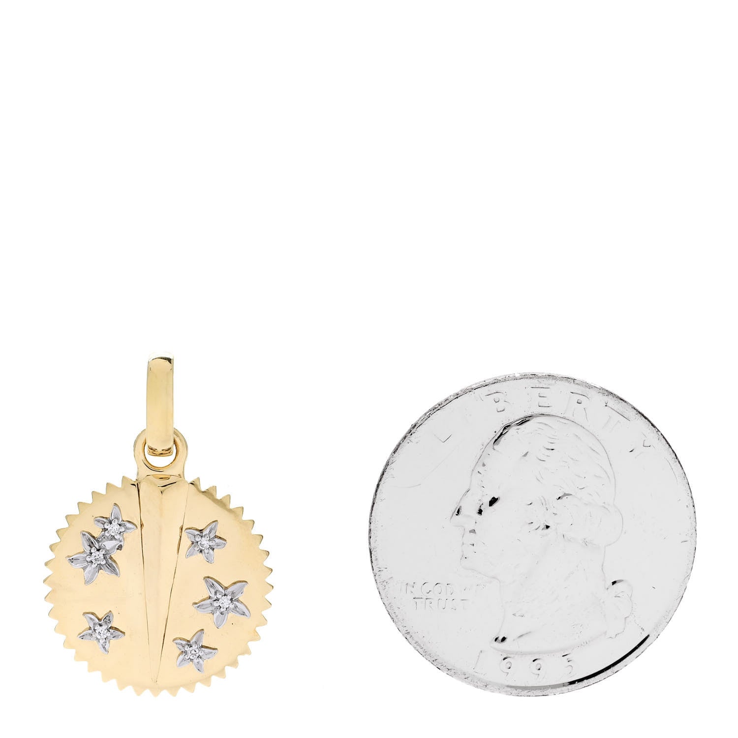 Foundrae 18K Yellow Gold Diamond Baby Resilience Medallion Pendant 2 of 3