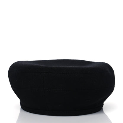Hermes Cashmere Saint Honore Drap Beret 57 Black 5 of 7