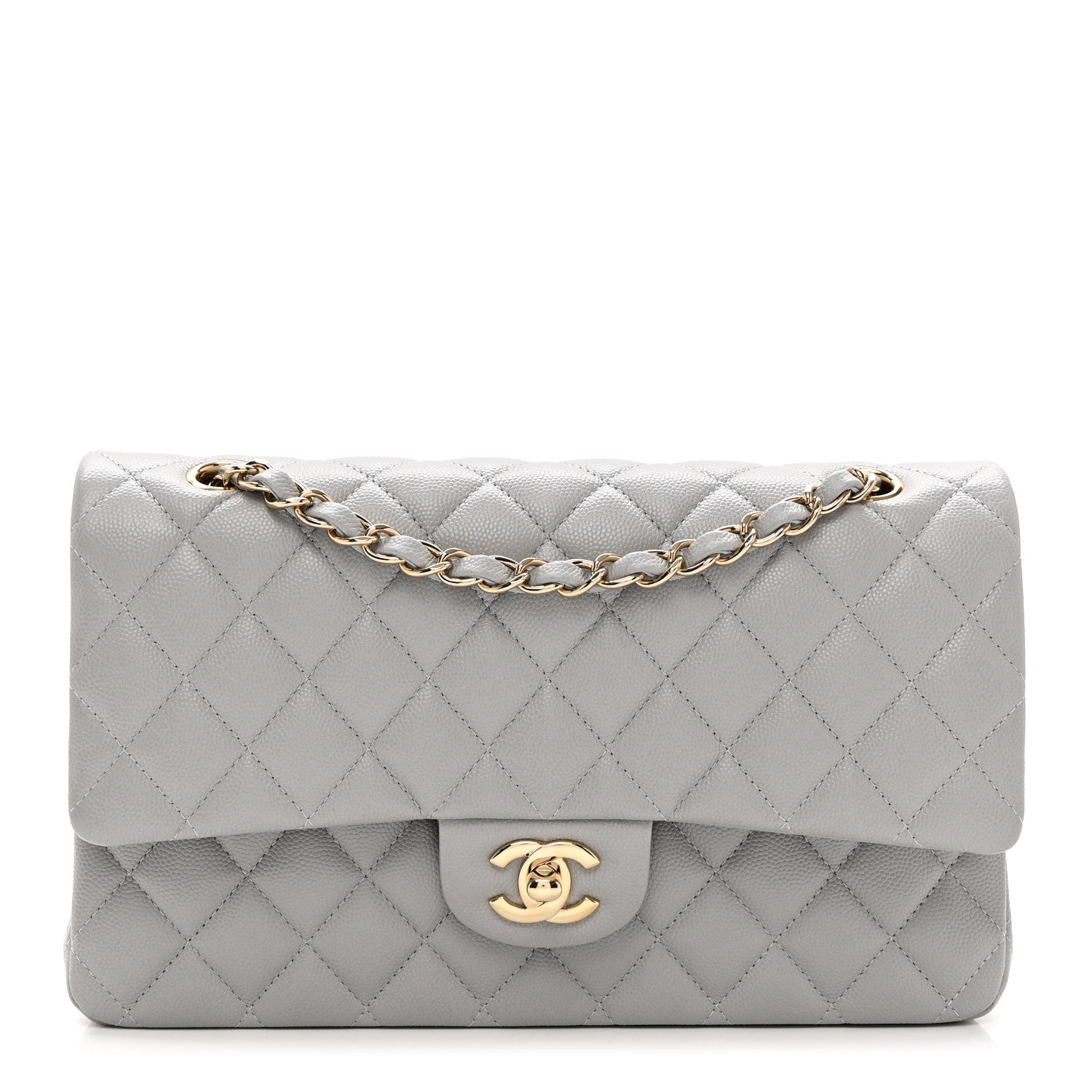 Chanel Caviar Quilted Medium Double Flap Grey 1 of 9
