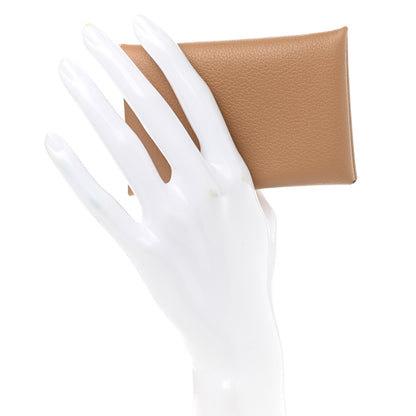 Hermes Evercolor Calvi Card Case Chai 2 of 8