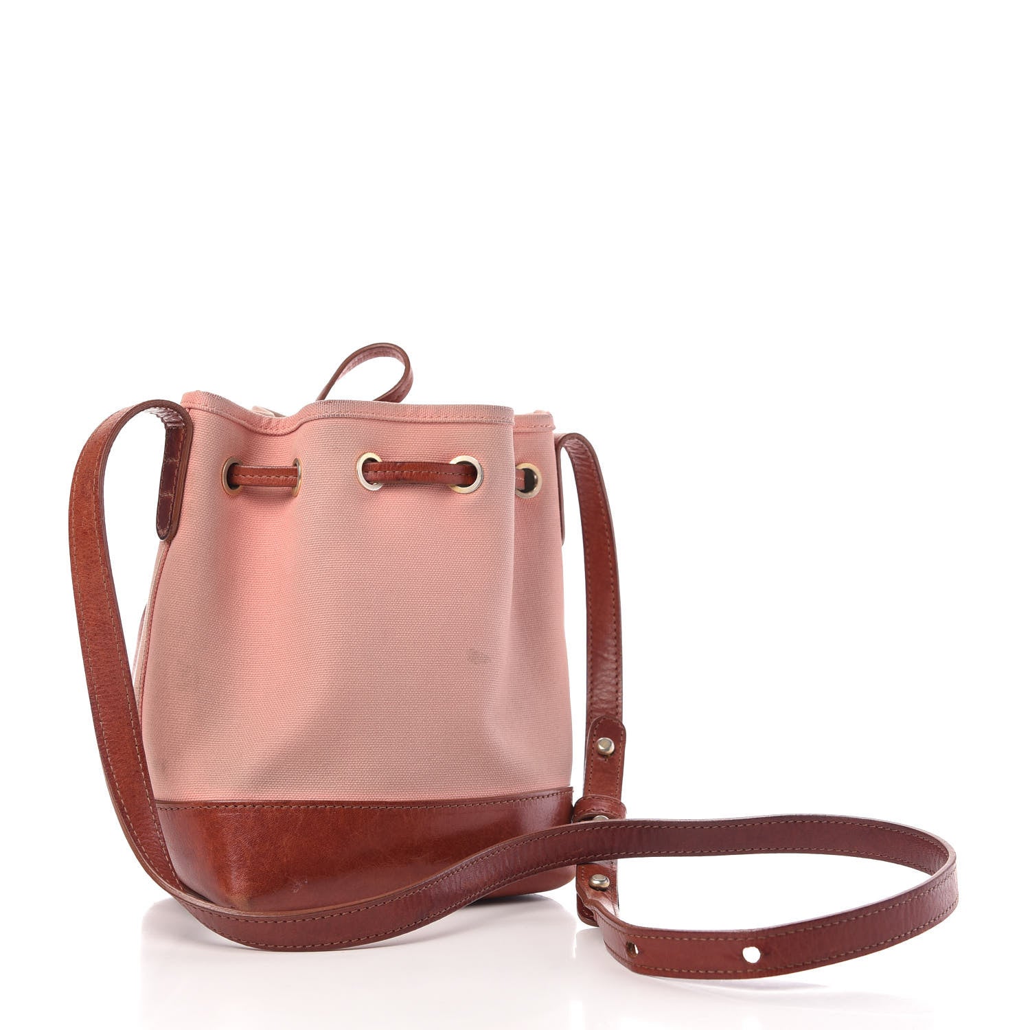 Mansur Gavriel Canvas Calfskin Bucket Bag Blush Moss 3 of 9