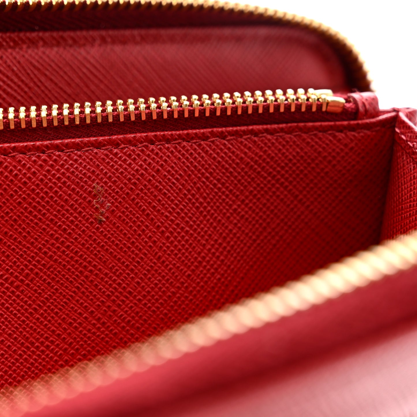 Saffiano Metal Zip Around Wallet Fuoco