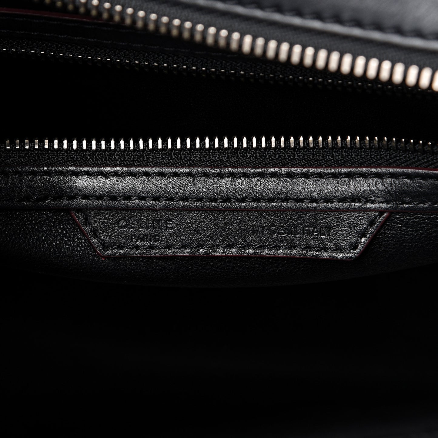 Smooth Calfskin Mini Luggage Black Pink Trim