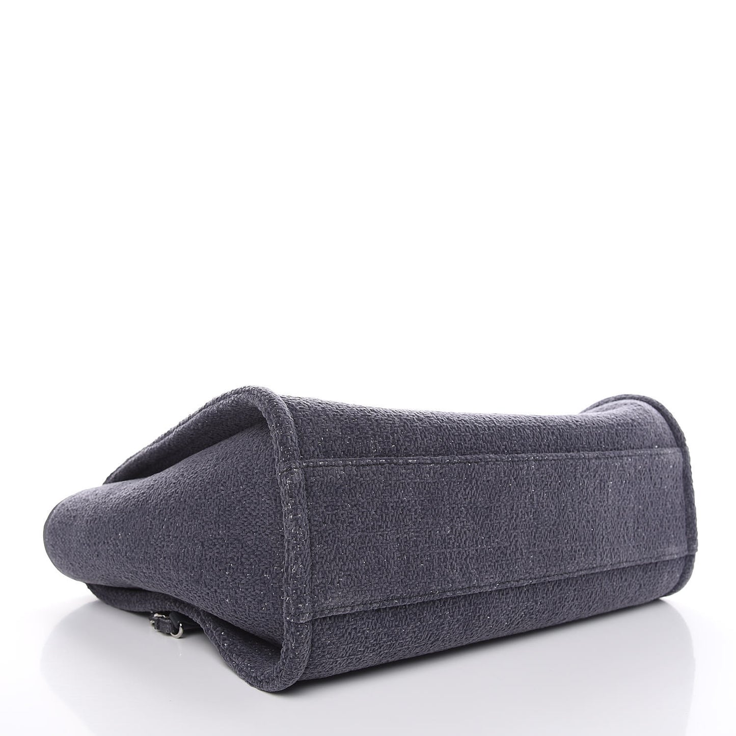 Lurex Boucle Small Deauville Tote Light Grey