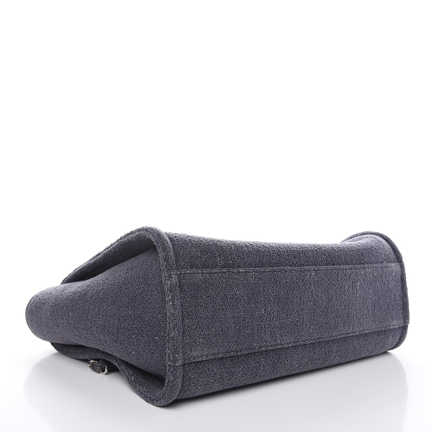 Chanel Lurex Boucle Small Deauville Tote Light Grey 3 of 9