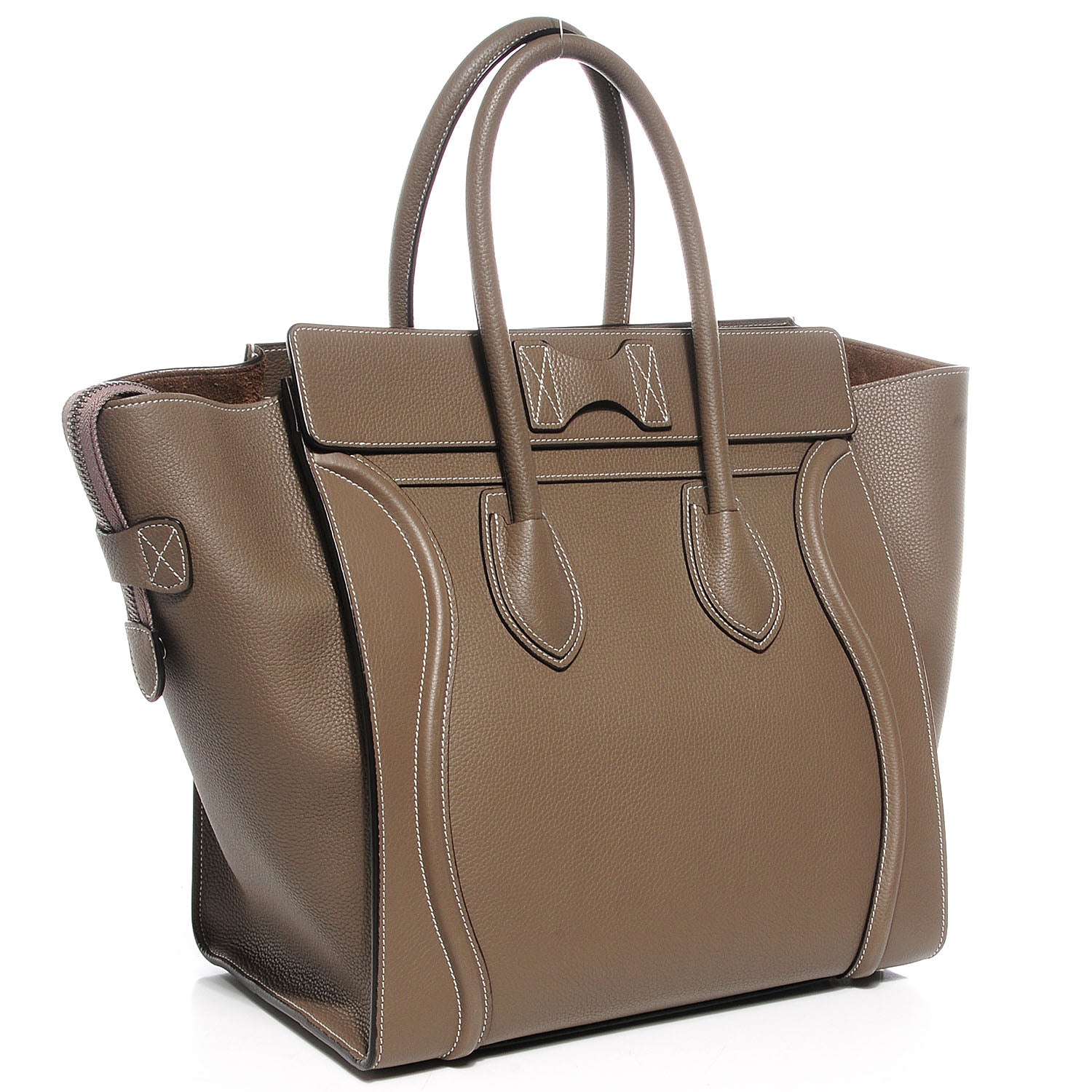 Celine Drummed Calfskin Mini Luggage Souris 3 of 8