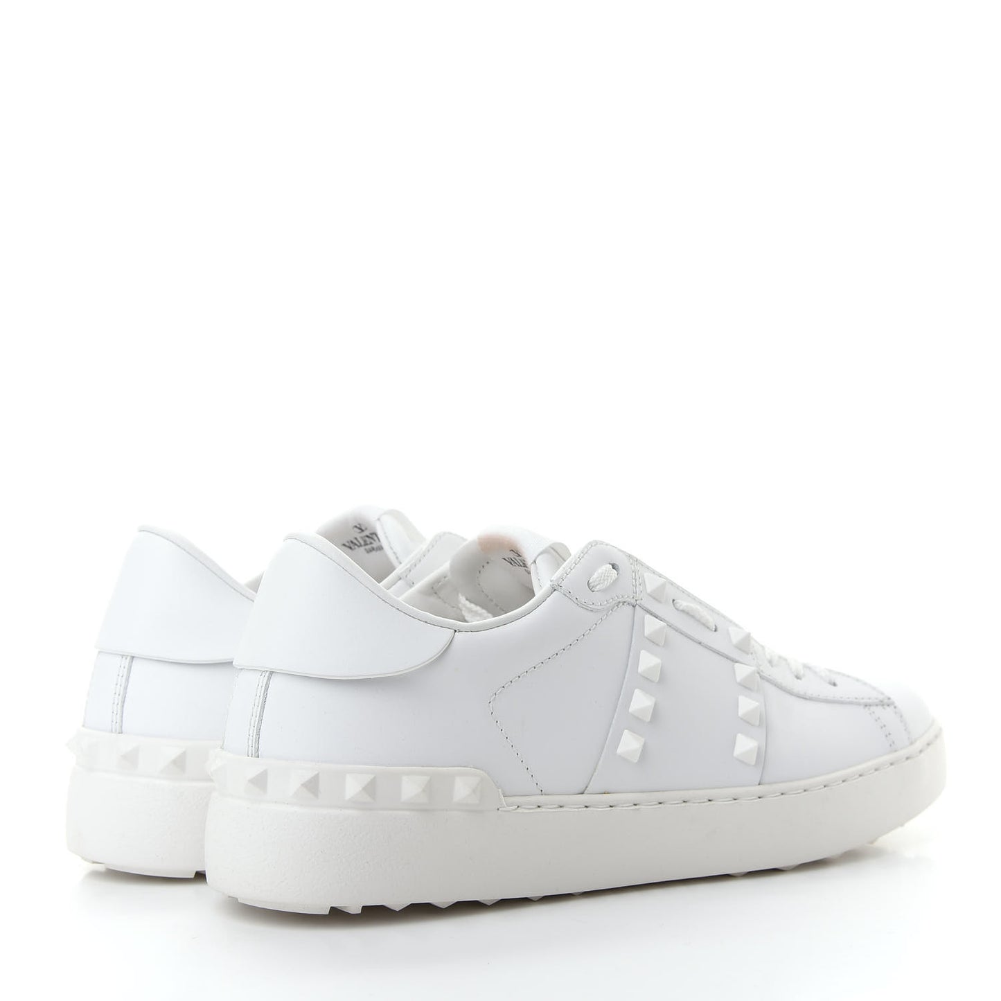 Calfskin Rockstud Untitled Open Sneakers 39 White
