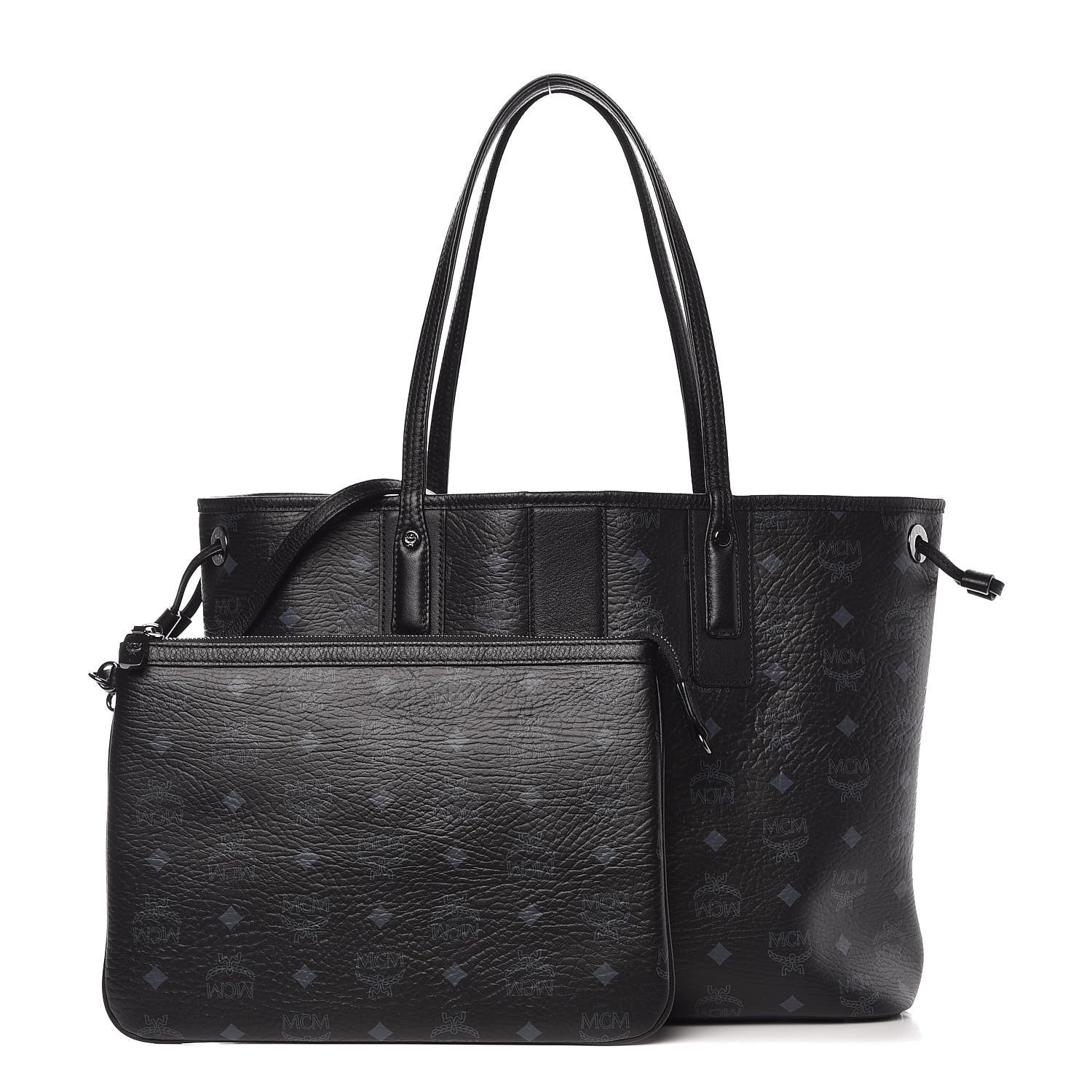 MCM Visetos Medium Liz Reversible Shopper Tote Black 1 of 12