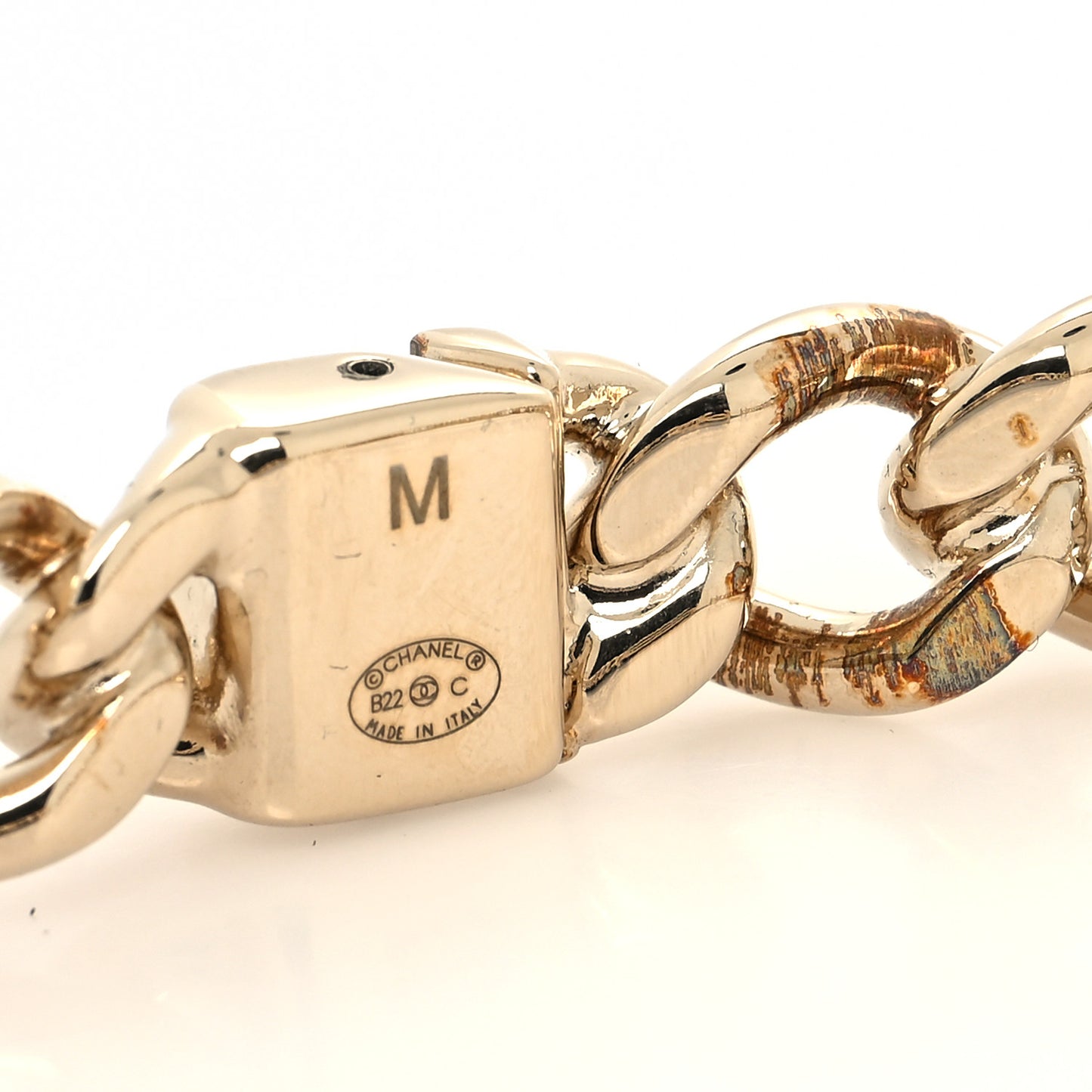 Metal CC Chain Link Choker Necklace M Gold