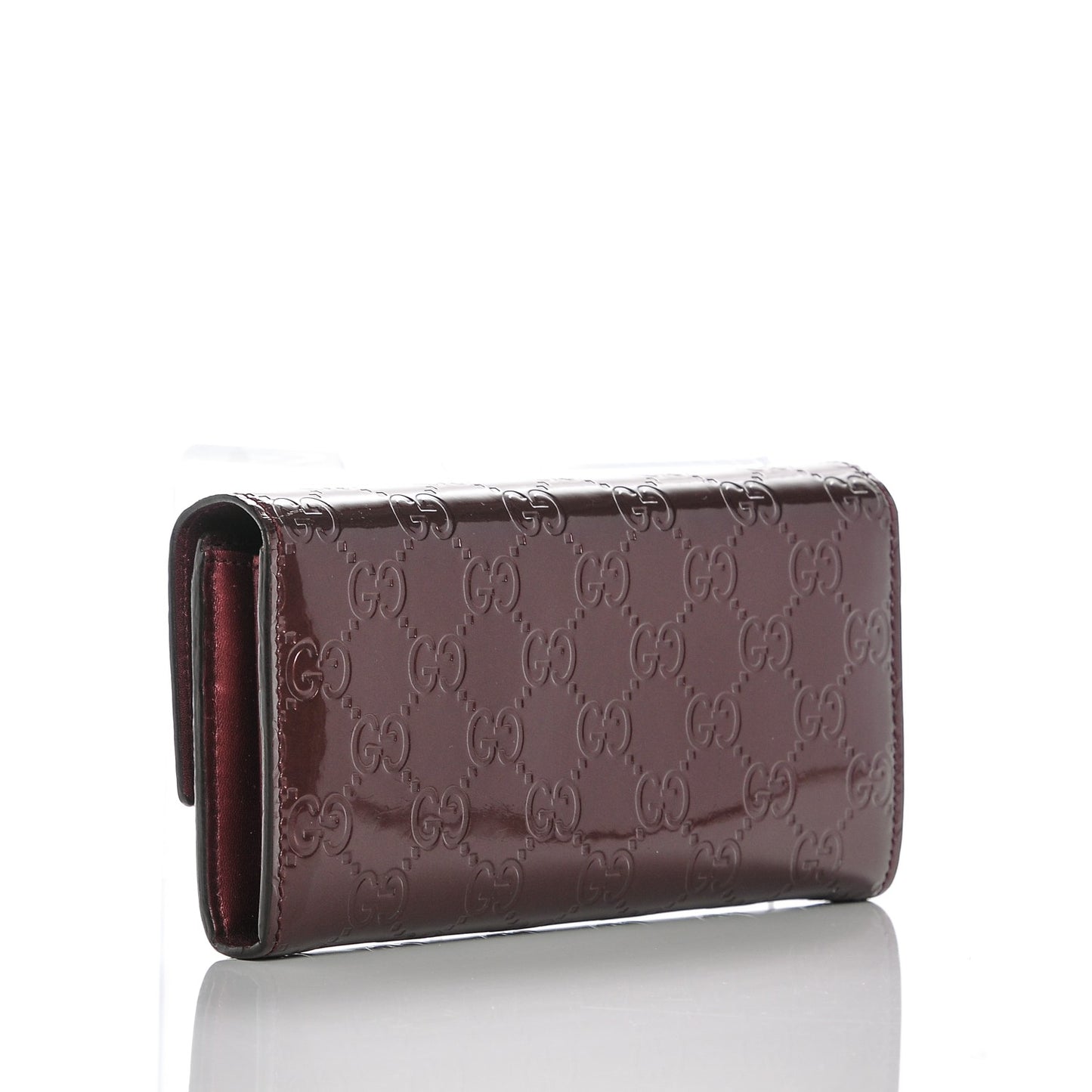 Shine Guccissima Lovely Heart Continental Wallet Scarlatto