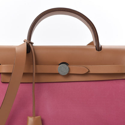 Hermes Vache Hunter Toile Herbag Zip 31 PM Rose Lipstick 8 of 11