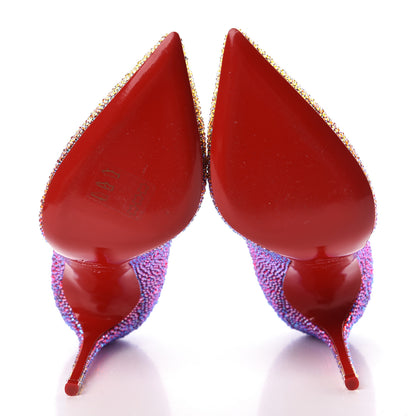 Christian Louboutin Suede Strass Degrade Pigalle Follies 100 Pumps 37 Red 5 of 8