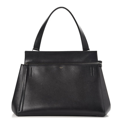 Celine Supple Calfskin Medium Edge Shoulder Bag Black 1 of 15