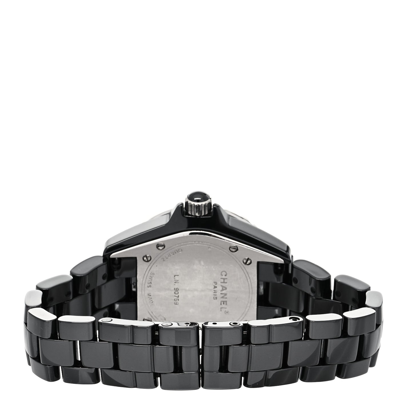 Stainless Steel Ceramic Diamond 33mm J12 Quartz Watch Black