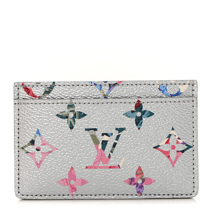 Louis Vuitton Metallic Monogram LV Garden Card Holder Silver 1 of 7